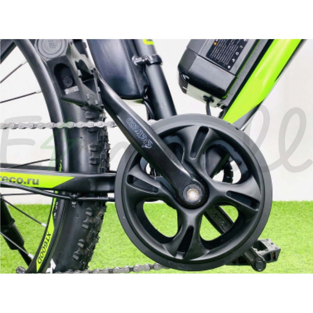 Электровелосипед велогибрид Eltreco XT 600 D (черно-зеленый) 16
